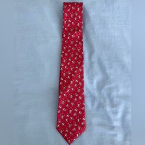 🐒🐵🍌🍌PIERRE CARDIN Men’s Red silk neck tie with monkeys and bananas 🍌🍌🐒🙊